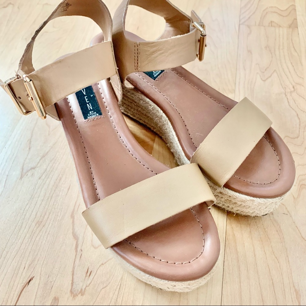 Steve Madden Tan Espadrille Platform Sandals